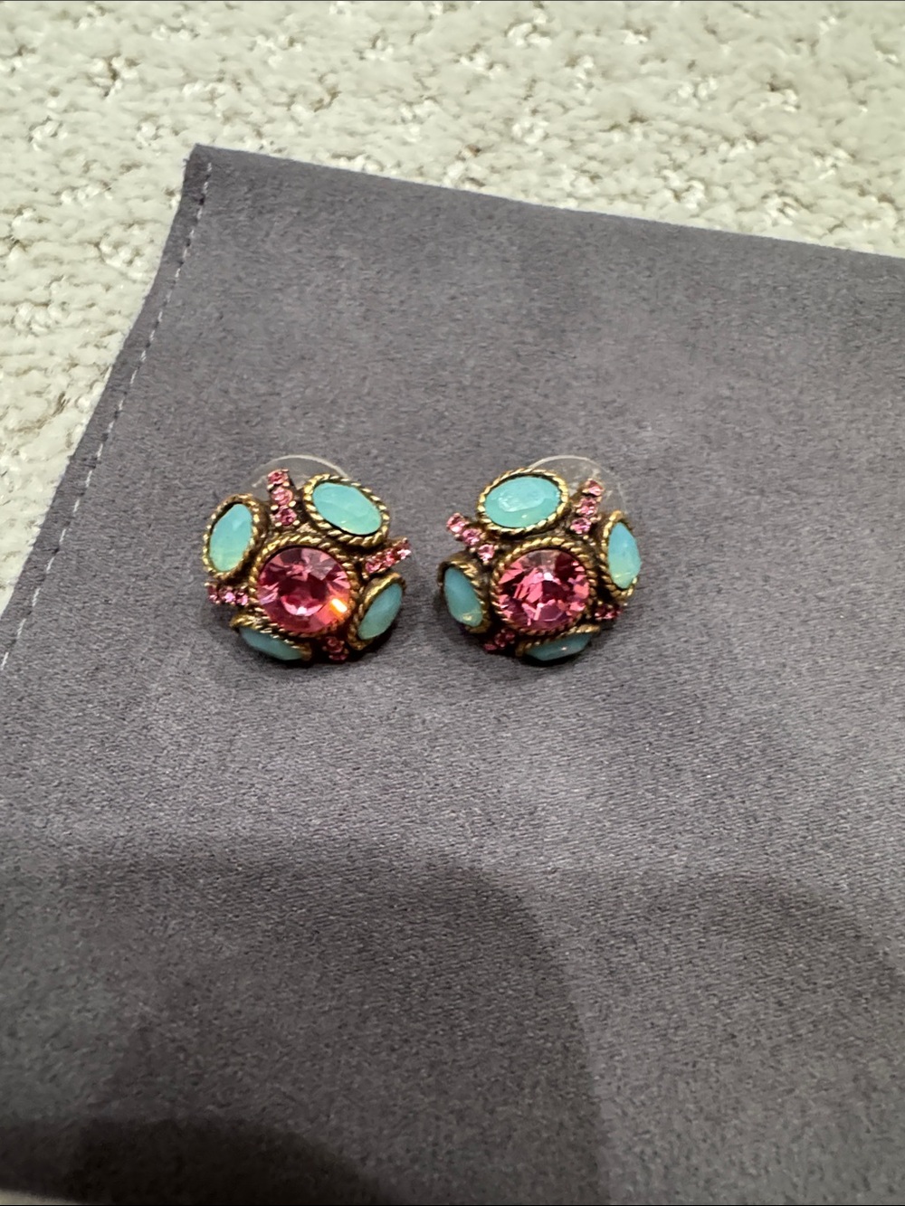 Oscar de la Renta Stone Earrings